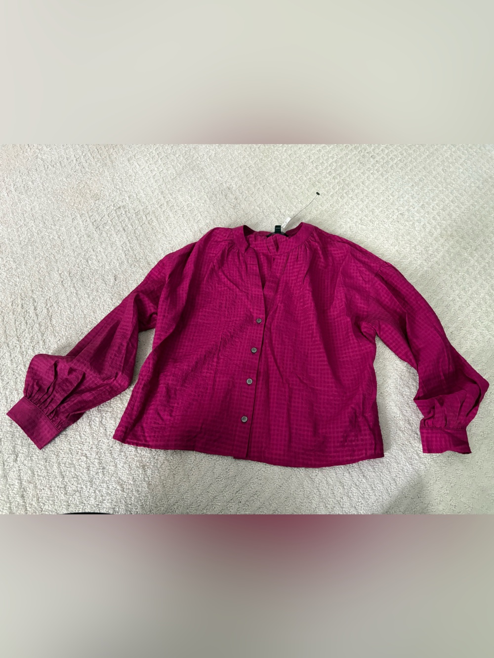 NWT Banana Republic Womens Fuchsia Button-Front Blouse